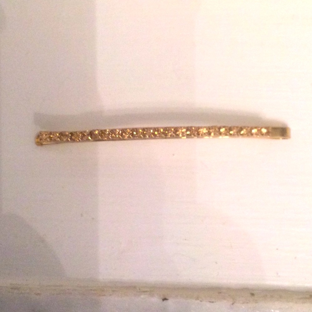 Jeweled Hairpin. Gold Tone Back. 2 1/2 Inches.